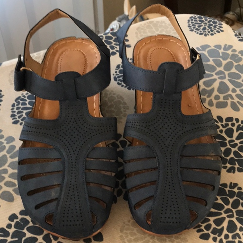 More shoes for comfort!  T strap sling back style!